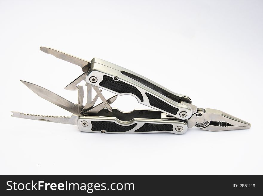 Flat-nose pliers on a white background