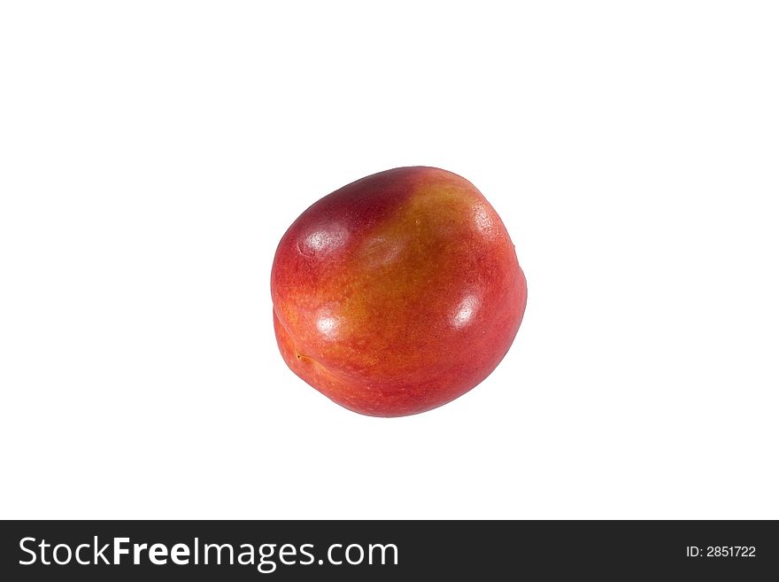 Nectarine on white isolated background. Nectarine on white isolated background