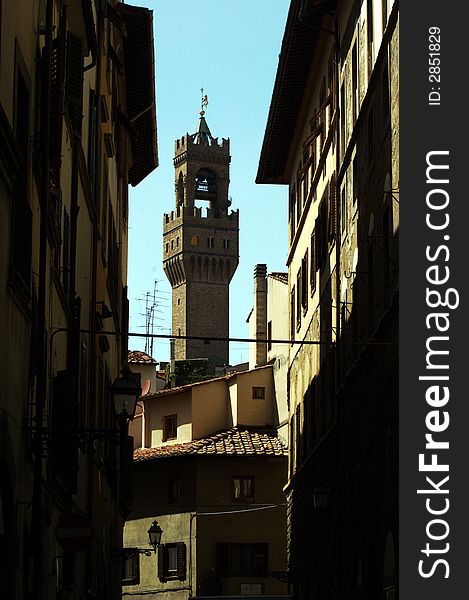 This is a shot of one of the towers of the Piazza de Duomo in Florence (Italy). This is a shot of one of the towers of the Piazza de Duomo in Florence (Italy)