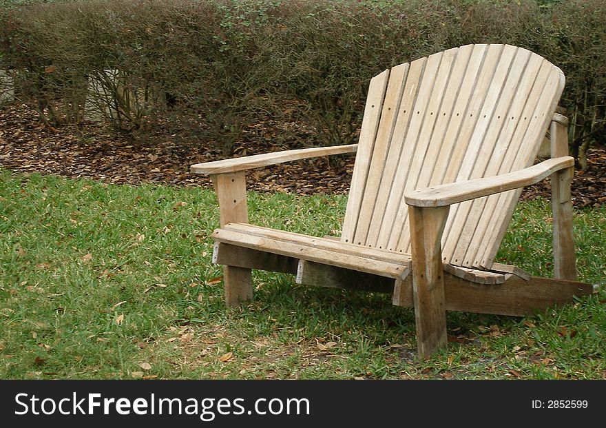 A wooden chair in a quiet area.
