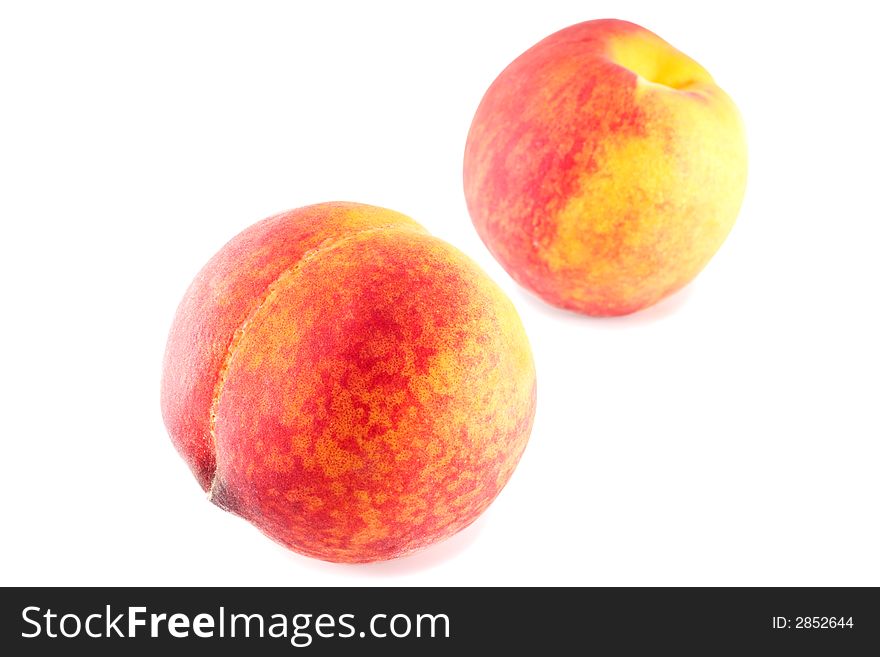 Peaches Isolated On White