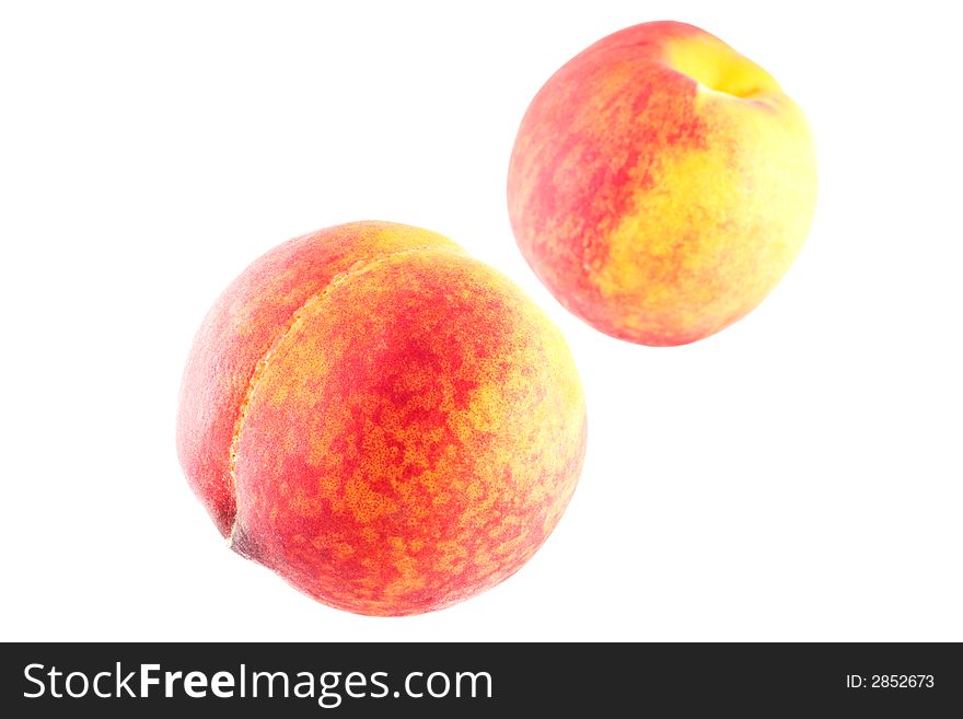 Peaches isolated on white