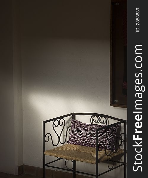 Restful Bench in Mexican Hotel in Chiapas