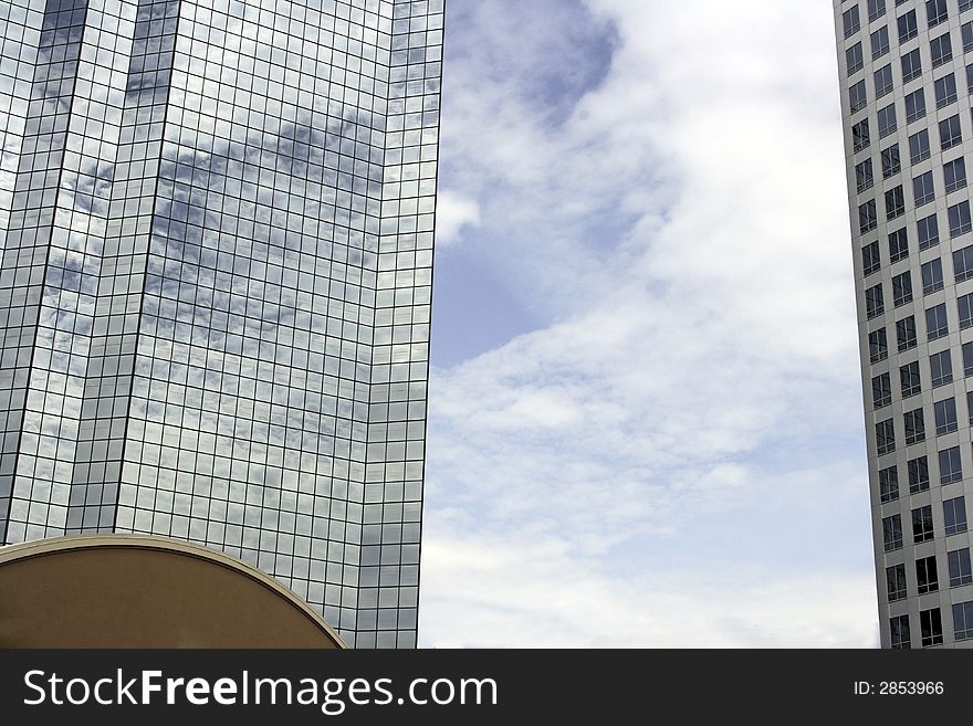 Modern office structure on a bright sunny day. Modern office structure on a bright sunny day