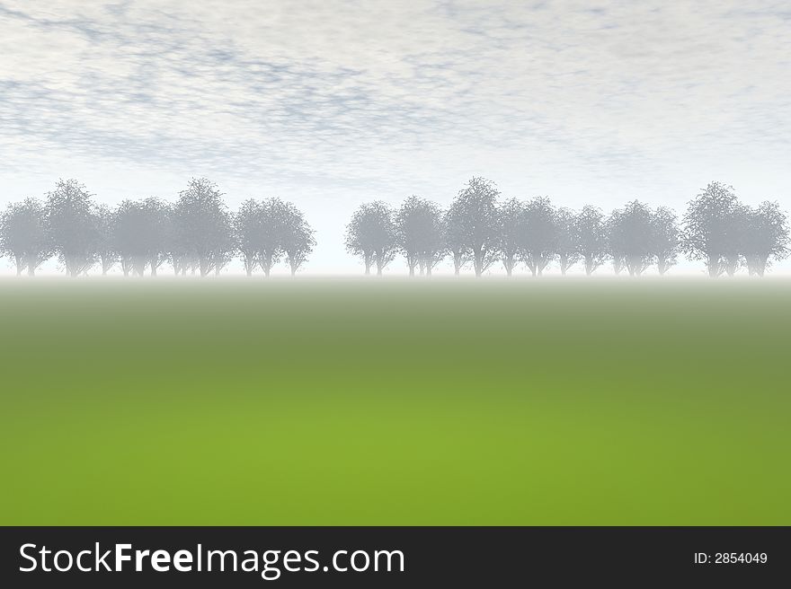 3D render of a trees