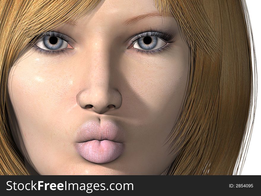 3D render of a womans face