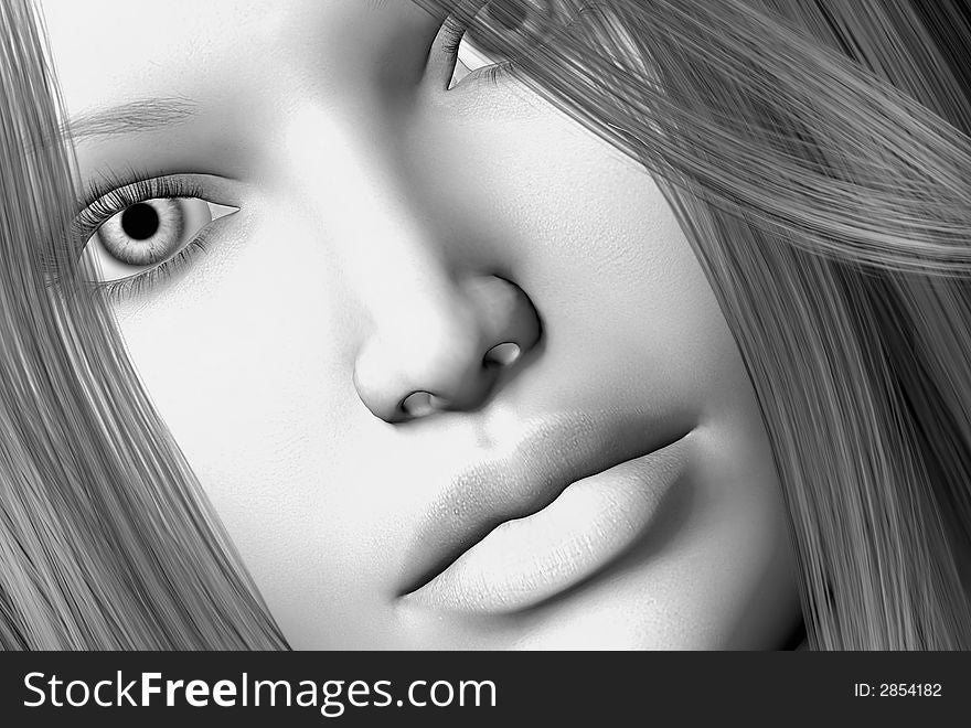 3D render of a womans face