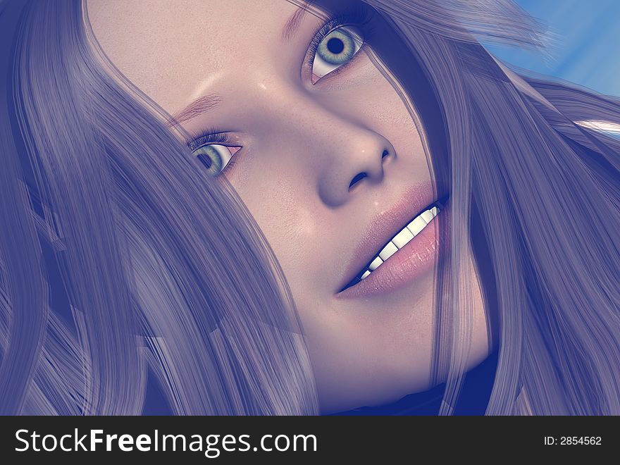 3D render of a womans face