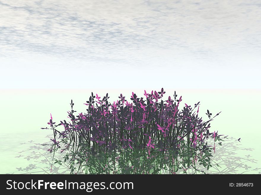 3D render of a meadow