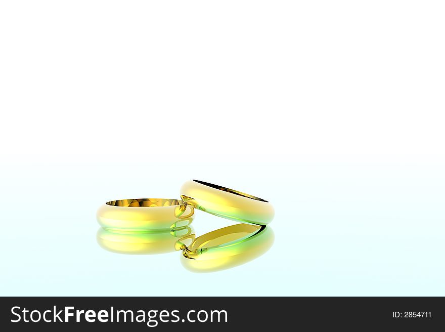 3D render of wedding rings