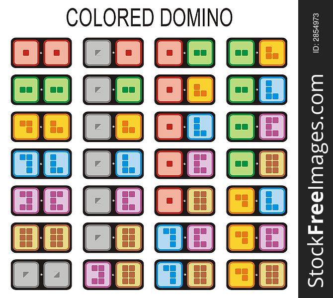 Art illustration: a colored domino