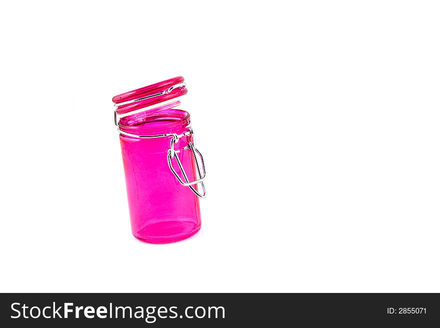 Pink jar isolated on a white background