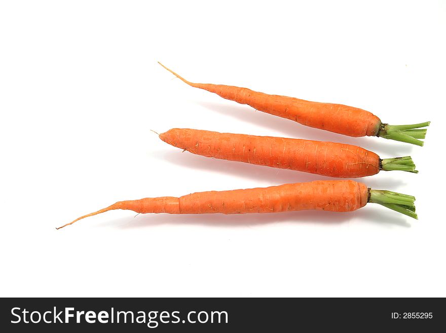 Fresh carrots on white background