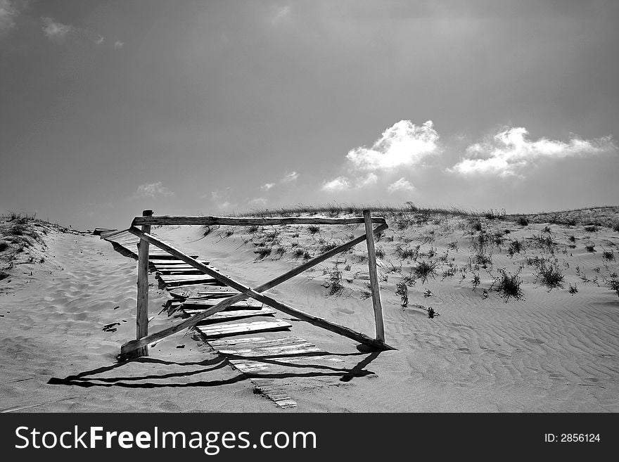 Closed the old way in the dunes.