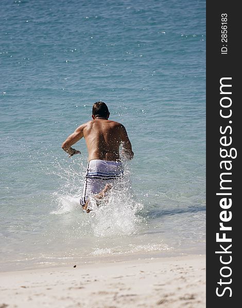 Boy At Whitehaven Beach