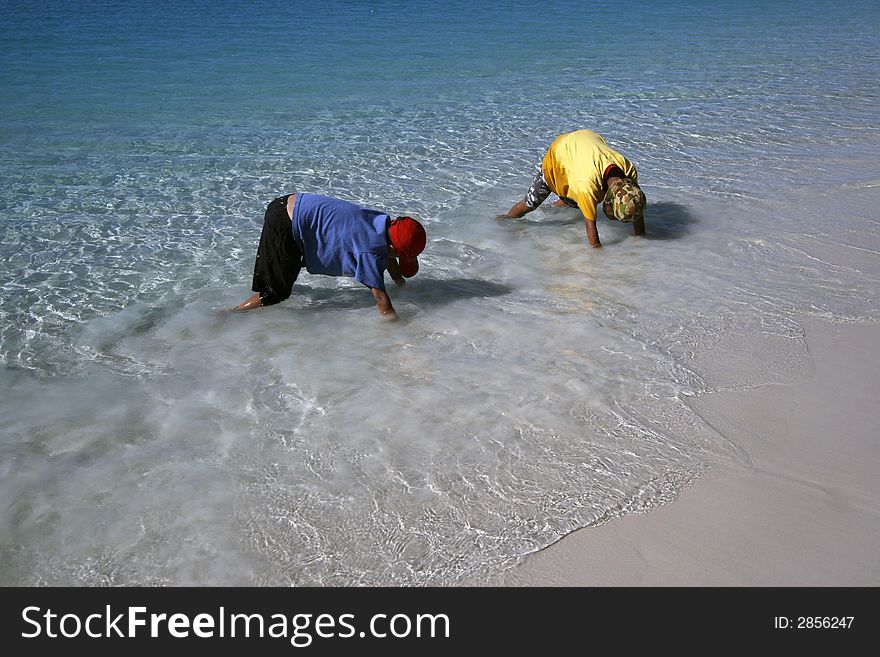 Boys At Whitehaven Beach