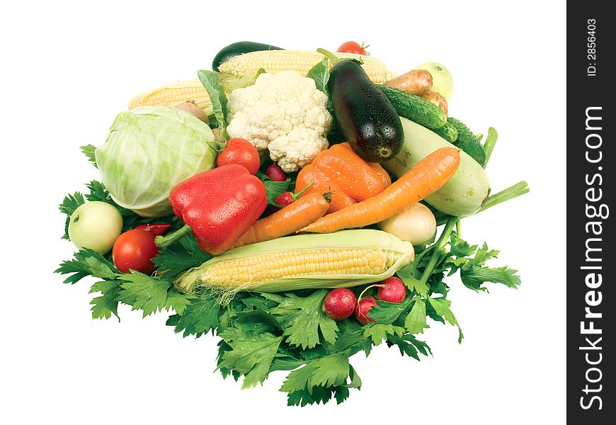 Group of vegetables isolated on white