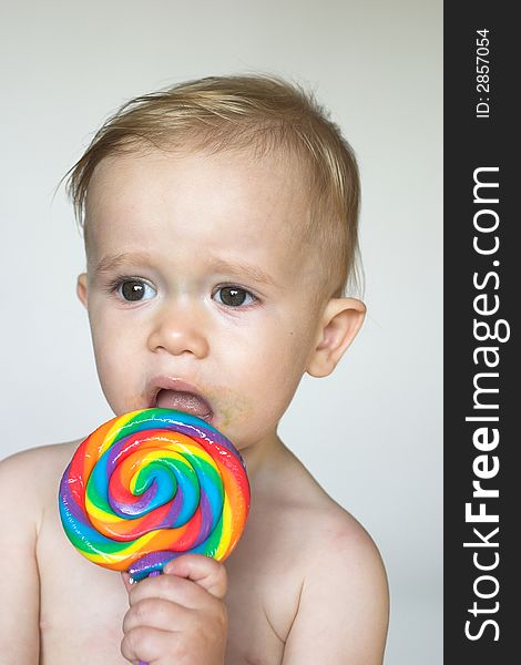 Toddler with Lollipop