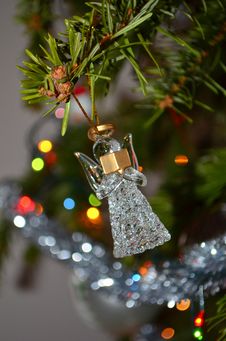 Glass Angel On Christmas Tree Royalty Free Stock Photos Glass Angel On Christmas Tree Royalty Free Stock Photos