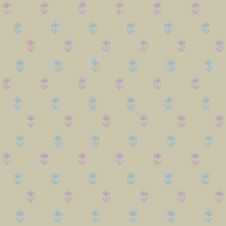 Vector Seamless Pattern, Little Blue Flowers Royalty Free Stock Photo