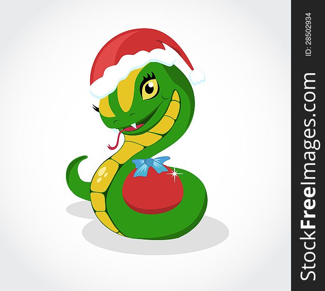 Chrismas snake. Symbol of 2013 year.