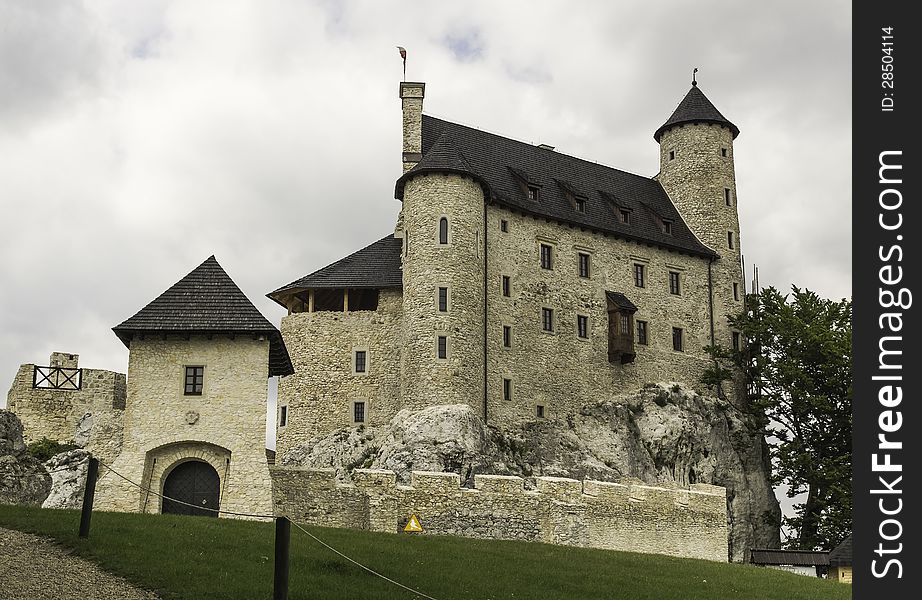 The old castle in the village of Bobolice in Poland. The old castle in the village of Bobolice in Poland