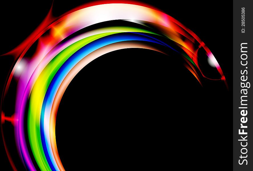 Shape colorful curve on a black background