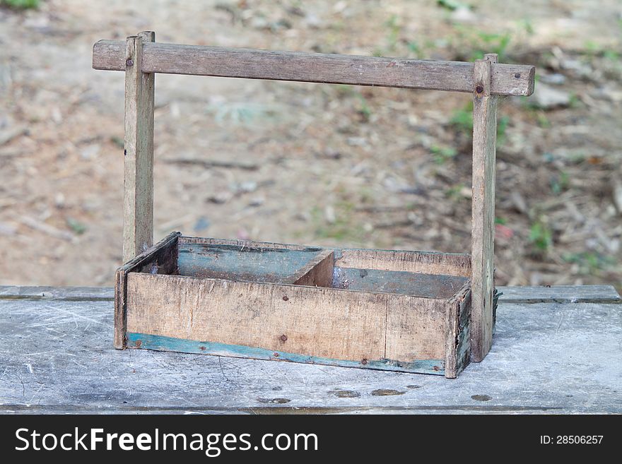 Old wooden tool box for keeping tooling.