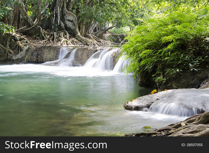 Deep Forest Waterfall In Saraburi, Thailand