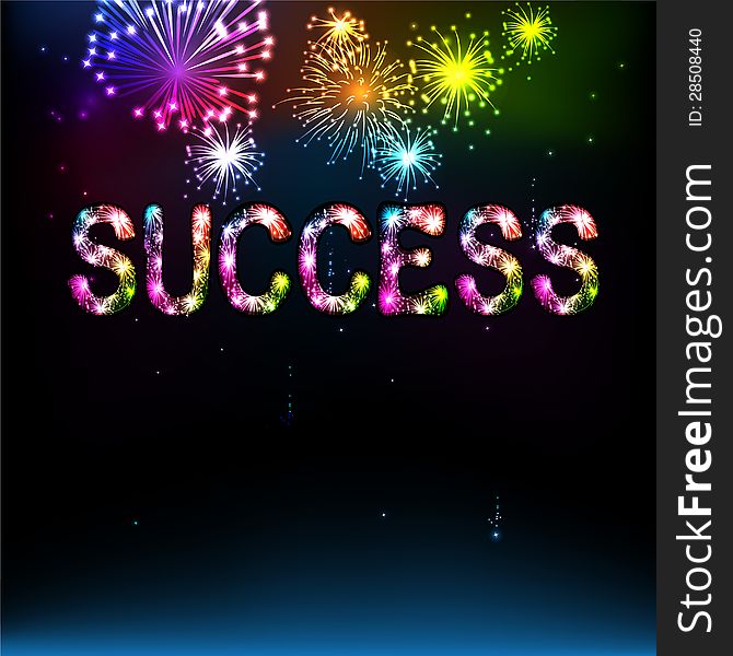 Success. Salute- vector isolated on black background