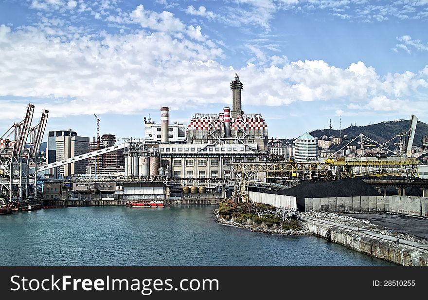 Detail of the port of genova