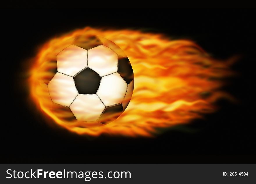 Photo-illustration of a flaming soccerball. Photo-illustration of a flaming soccerball.