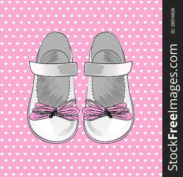 Fashionable white shoes for little girls. Fashionable white shoes for little girls.