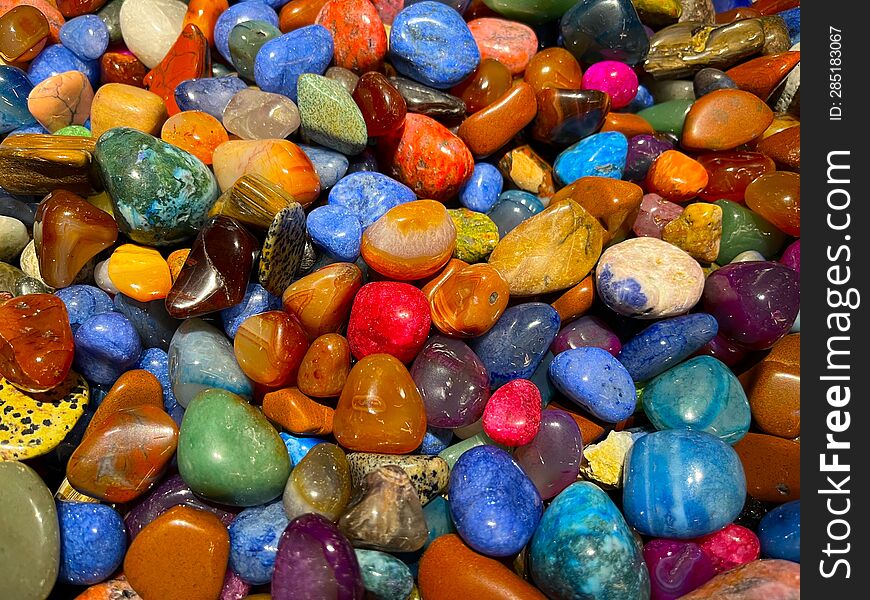 A mass of multi-colored gravel