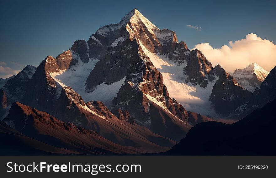A beautiful mountain natural image generated ai