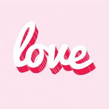Red And White Love Lettering On Pink Background Stock Image Red And White Love Lettering On Pink Background Stock Image