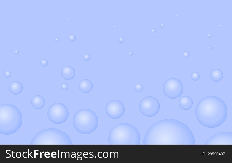 Blue background with many big and small bubbles