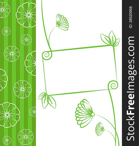 Floral green background.