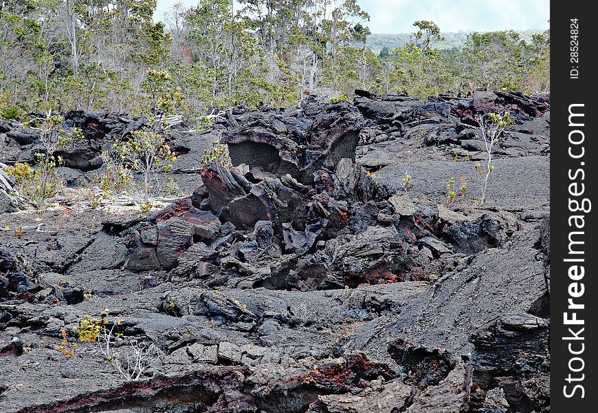 Kilauea Volcano,lava Flow Of 1974 On Big Island, Hawaii