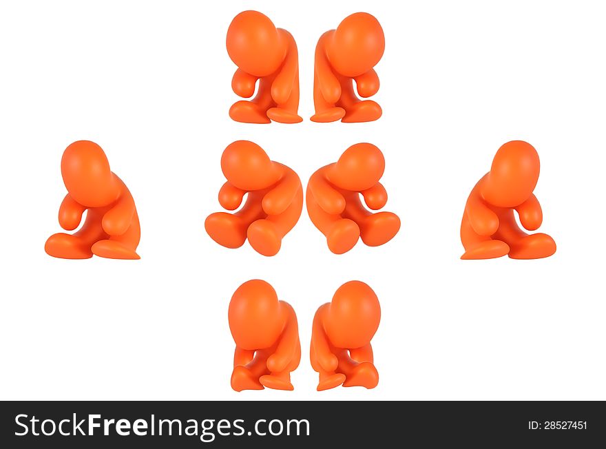 Collection of rubber toys isolated on white background