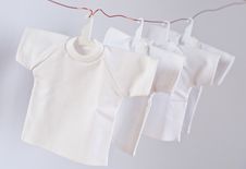 Dry White T-shirts With Coat Hanger Stock Images
