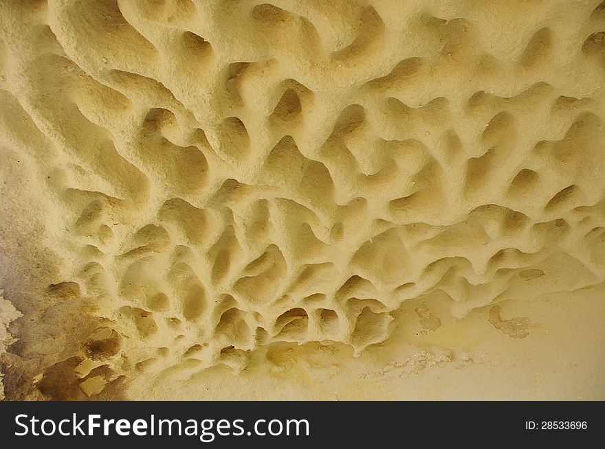 Ceiling Of Soft Sandstone On A Cavernous, Bulgaria