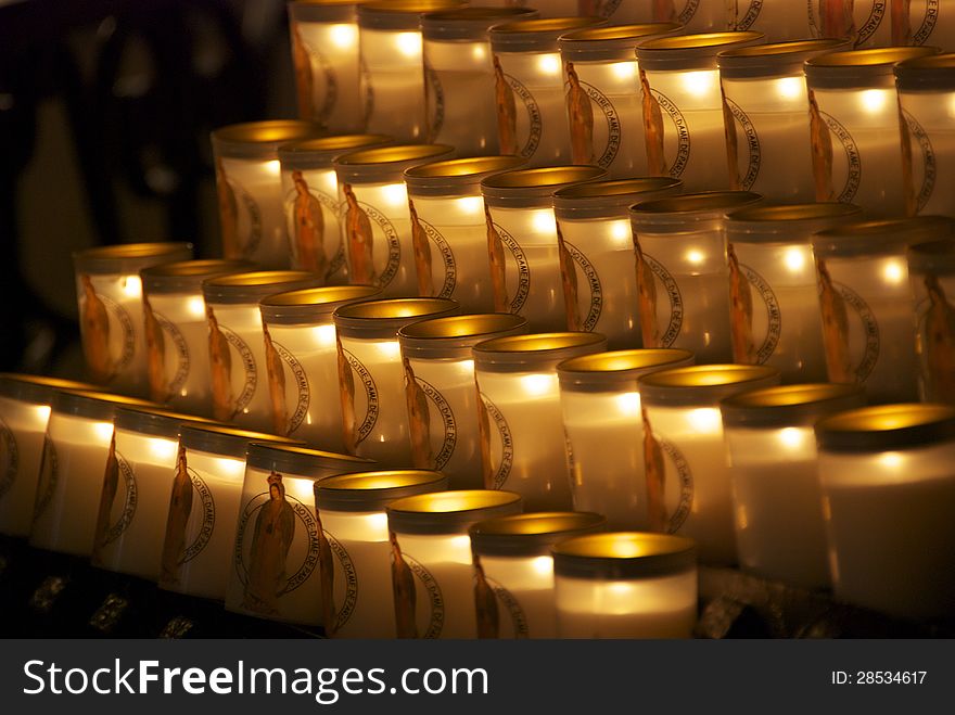 Candles light at Notre Dame, Paris France. Candles light at Notre Dame, Paris France