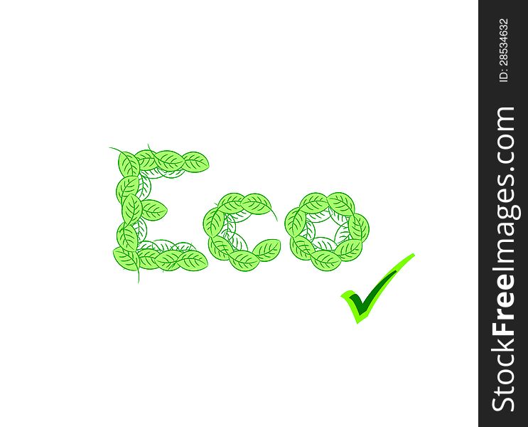 Sign ECO created from green leaves