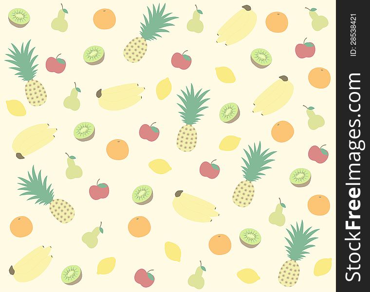 Vector illustration of fruit background. Vector illustration of fruit background