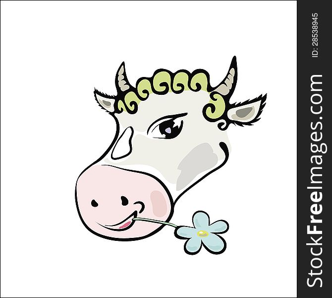 Colorful illustration with cow for your design. Colorful illustration with cow for your design