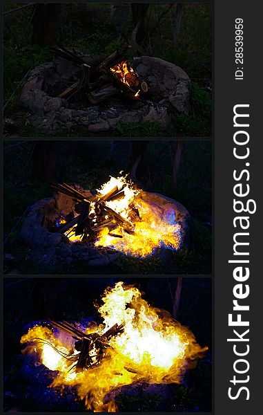 Fire wood explosion three periods. Fire wood explosion three periods