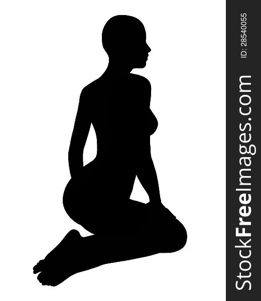 Computer generated 3D illustration with the silhouette of a woman. Computer generated 3D illustration with the silhouette of a woman