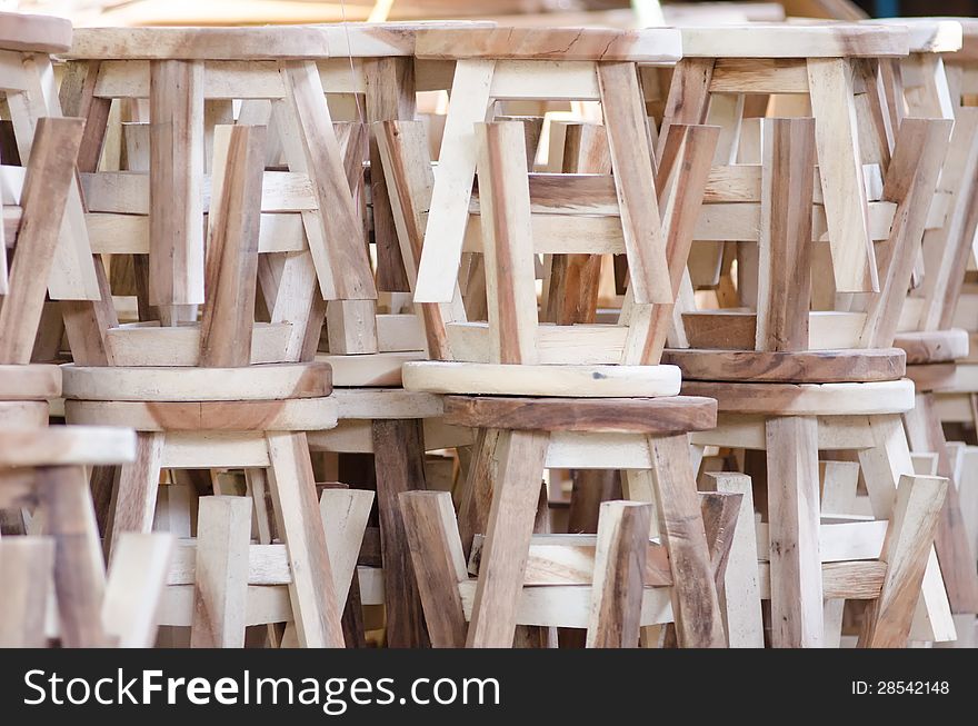 A Pile Of Wooden Chair