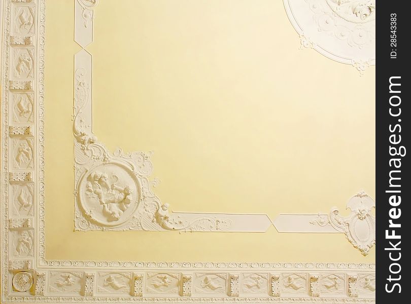 Stucco On The Ceiling Of Historic Building